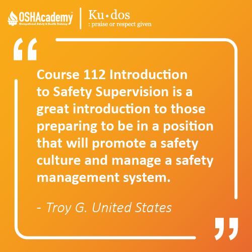 Image of student feedback of Safety Supervision training