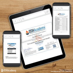 OSHAcademy PDF Certificate package image.