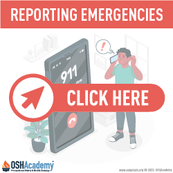 Animation of trained employee reporting a work emergency