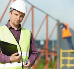 Image showing an inspector observing at a job site