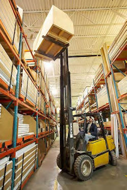 Image showing forklift placing pallet at a dangerous height