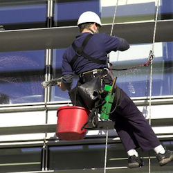 window washer at elevation