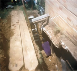 Trench with no support system worker was buried up to waist but was saved.