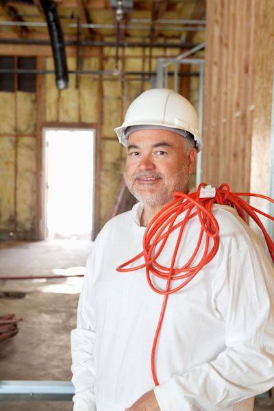 Worker with extension cord