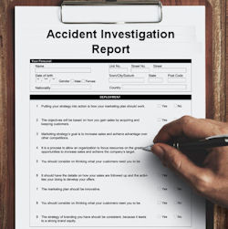 Sample accident investigation report form