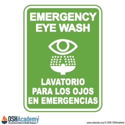 emergency sign for eye wash station