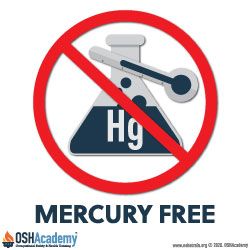 Sign showing mercury free zone