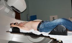 patient receiving targeted radiation therapy