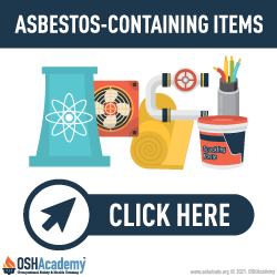 Asbestos-containing items infographic