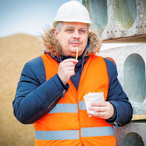 Eating on Construction Site