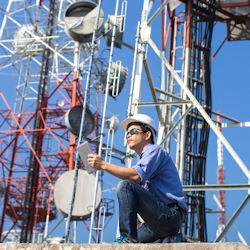 Electrical working on a communications tower