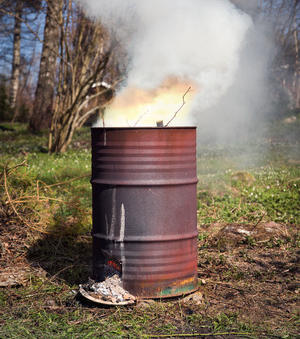 Burning on construction site