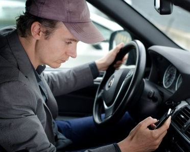 Employee using a cell phone