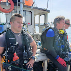 Aptim Divers investigating the waters off of Governors Island.