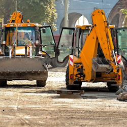 Heavy equipment on worksite