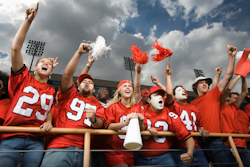 excited fans at a sports event