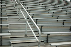 empty metal bleachers