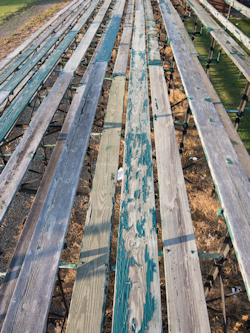 old wooden bleachers