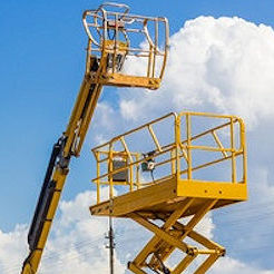 Yellow scissor lift.