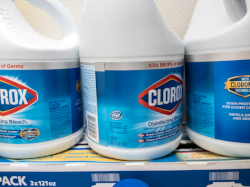 Three jugs of liquid bleach