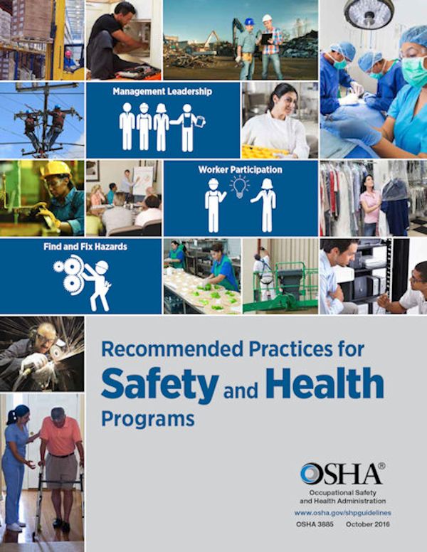 OSHA Publication cover for recommended practices for safety and health programs