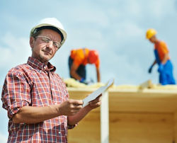 Safety manager analyzing the worksite.