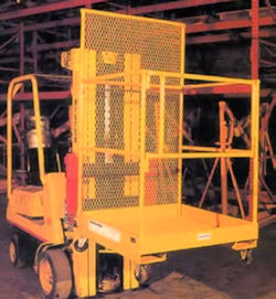 Forklift with an engineered manlift