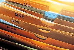 Slips, trips, and falls records in a file drawer.