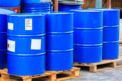 Image of hazardous 55-gallon containers