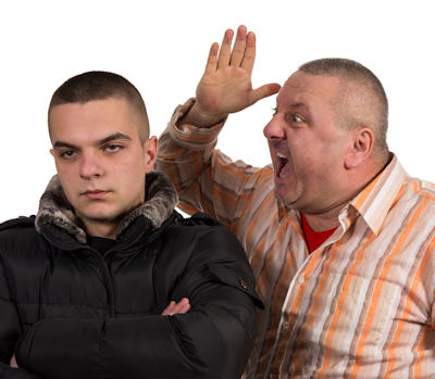 Image showing older supervisor yelling at a young employee