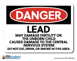  Danger lead warning sign