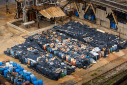 Overhead view of a large portion of inside a site