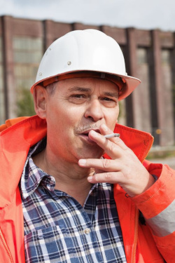 worker smoking