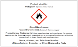 Sample of a primary container label