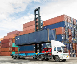 hazardous chemicals in sealed stacked shipping containers