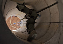 employee deep in confined space area