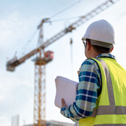 Image of trainer looking at a crane