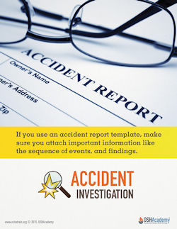 Infographic showing an accident report form