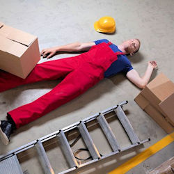 worker that has fallen off ladder