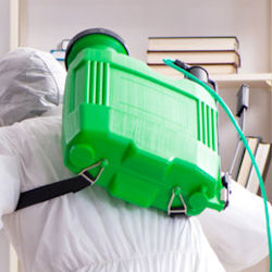 Worker using a portable container