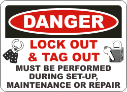 Lockout Tagout Danger warning sign