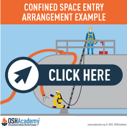 Infographic about confined space entry arrangement example.