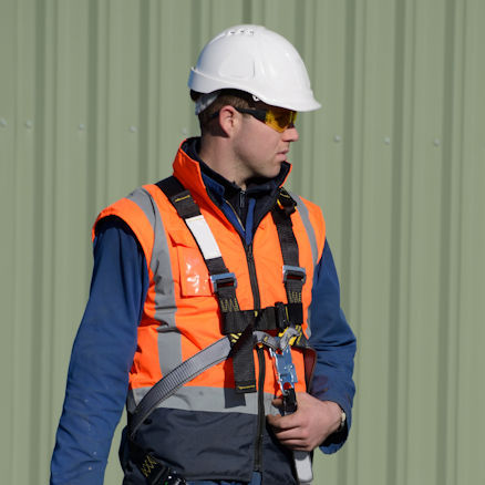 Safety monitor on duty while on roof