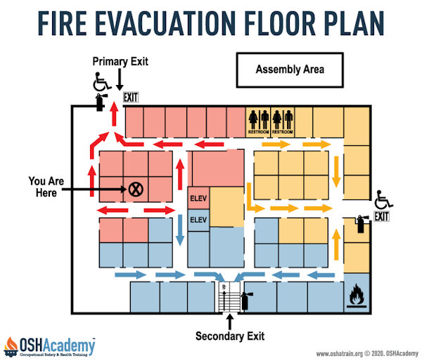 Evacuation floor plan