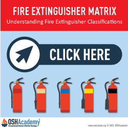 Infographic for fire extinguisher matrix.