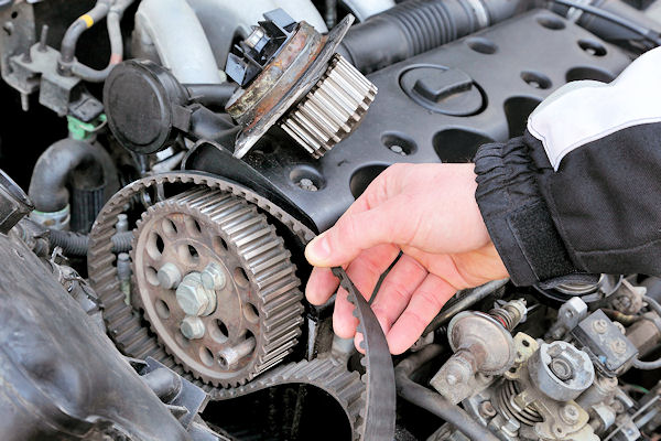 Worker performing a comprehensive vehicle inspection