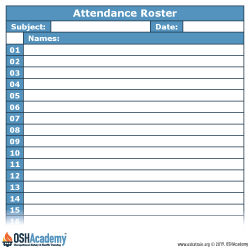 Image of a sample attendance roster