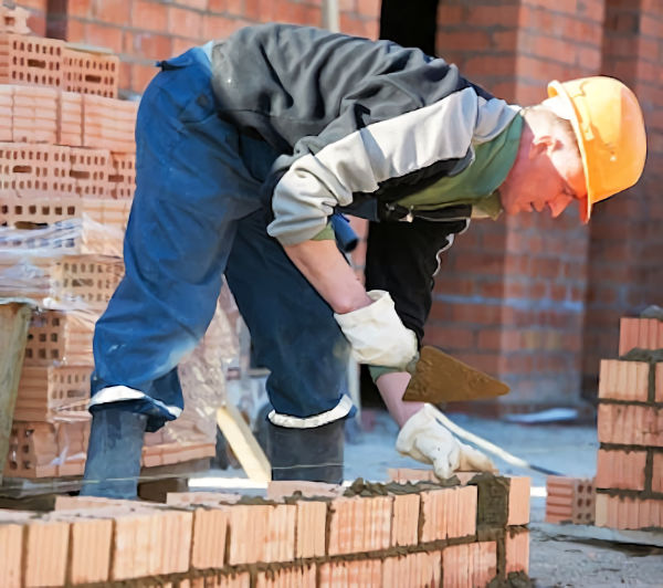 worker wearing gloves