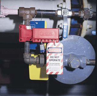 Image of locking out a valve