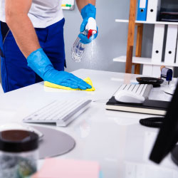 cleaning a work area